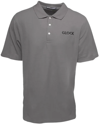 Glock Classic Polo, Gray Cotton, Short Sleeve, XL