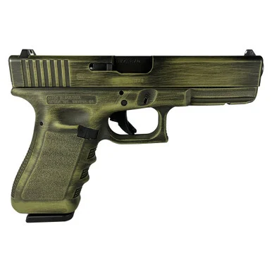Glock G17 Gen 3, 9MM, 4.49" Barrel, 17 Rds, Bazooka Green Destressed