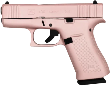 Glock G43X, 9MM, 3.41" Barrel, 10+1 Rds, Rose Gold Cerakote