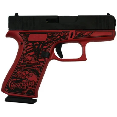 Glock G43X, 9MM, 3.41" Barrel, 10 Rds, Custom Georgia Red