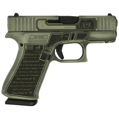Glock G43X, 9MM Luger, 3.41" Barrel, 10 Rds, Custom Silver Cerakote