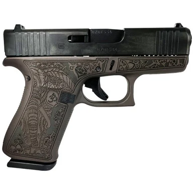 Glock G43X, 9MM Luger, 3.41" Barrel, 10 Rds, Vortex Bronze Elephant Engraved