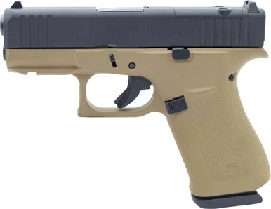 Glock G43X MOS, 9MM, 3.41" Barrel, 10 Rds, FDE Frame / Stone Grey Slide