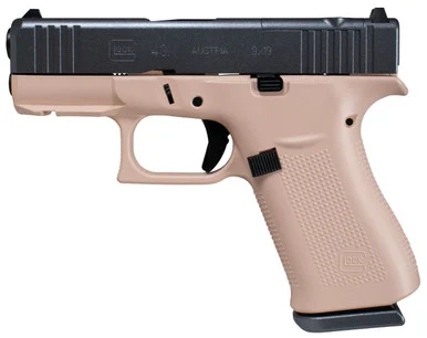 Glock G43X MOS, 9MM, 3.41" Barrel, 10 Rds, Peach Fuzz