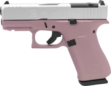 Glock G43X MOS, 9MM, 3.41" Barrel, 10 Rds, Pink Champagne Frame / Silver Slide