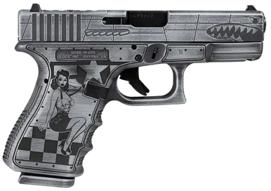 Glock G45 Gen5, 9MM, 4.02" Barrel, 17+1 Rds, Bomber Engraved Distressed Gray Cerakote