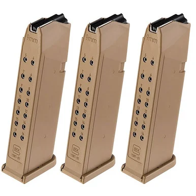 Glock Magazine, 17 Rds, Coyote Polymer