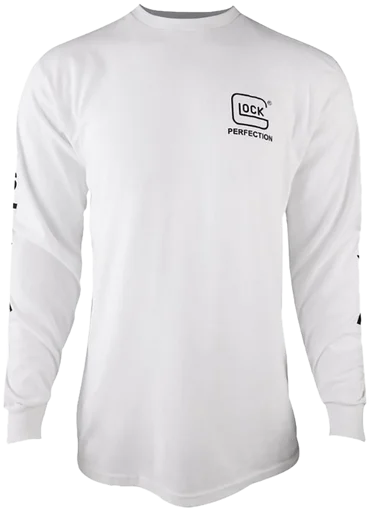 Glock Perfection Long Sleeve Tee, White, Pre-Shrunk Cotton, 2XL