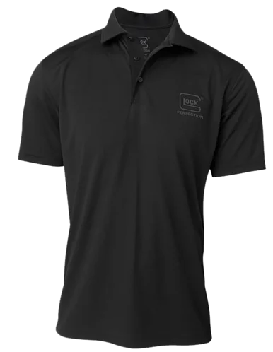 Glock Perfection Polo, Black Polyester Mesh, Short Sleeve, 3XL
