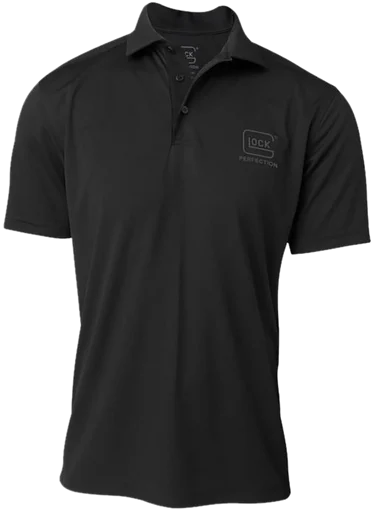 Glock Perfection Polo, Black Polyester Mesh, Short Sleeve, XL