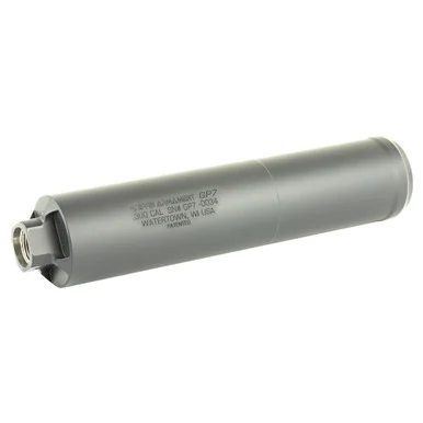 Griffin Armament GP7 (General Purpose), Suppressor, 7.23", 30 Caliber, 17-4PH Stainless Steel, Black Finish, 15.3 oz, Direct Thread GAGP7