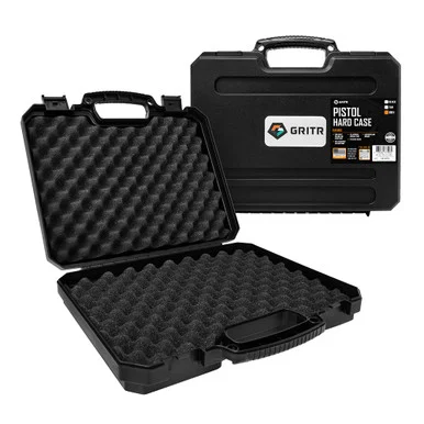 GRITR TSA Approved Hard Pistol Case w/ Foam Padding, Black