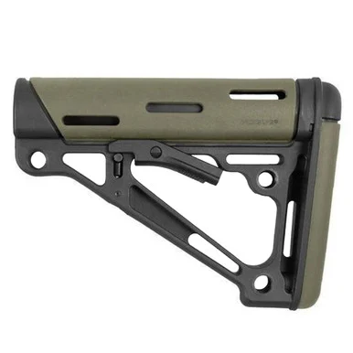 HOGUE AR-15/M-16 OverMolded OD Green Collapsible Buttstock Fits Commercial Buffer Tube (15250)