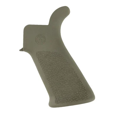 HOGUE AR-15/M-16 OverMolded OD Green Rubber Beavertail Grip with No Finger Grooves (15031)