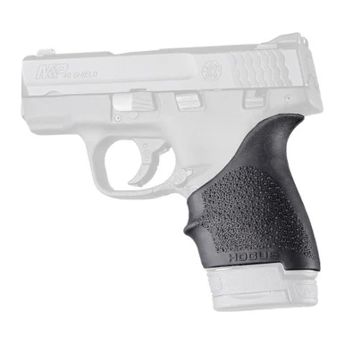 Hogue HandALL Beavertail Grip, Fits S&W M&P Shield/Ruger LC9, Rubber, Finger Grooves, Black 18400