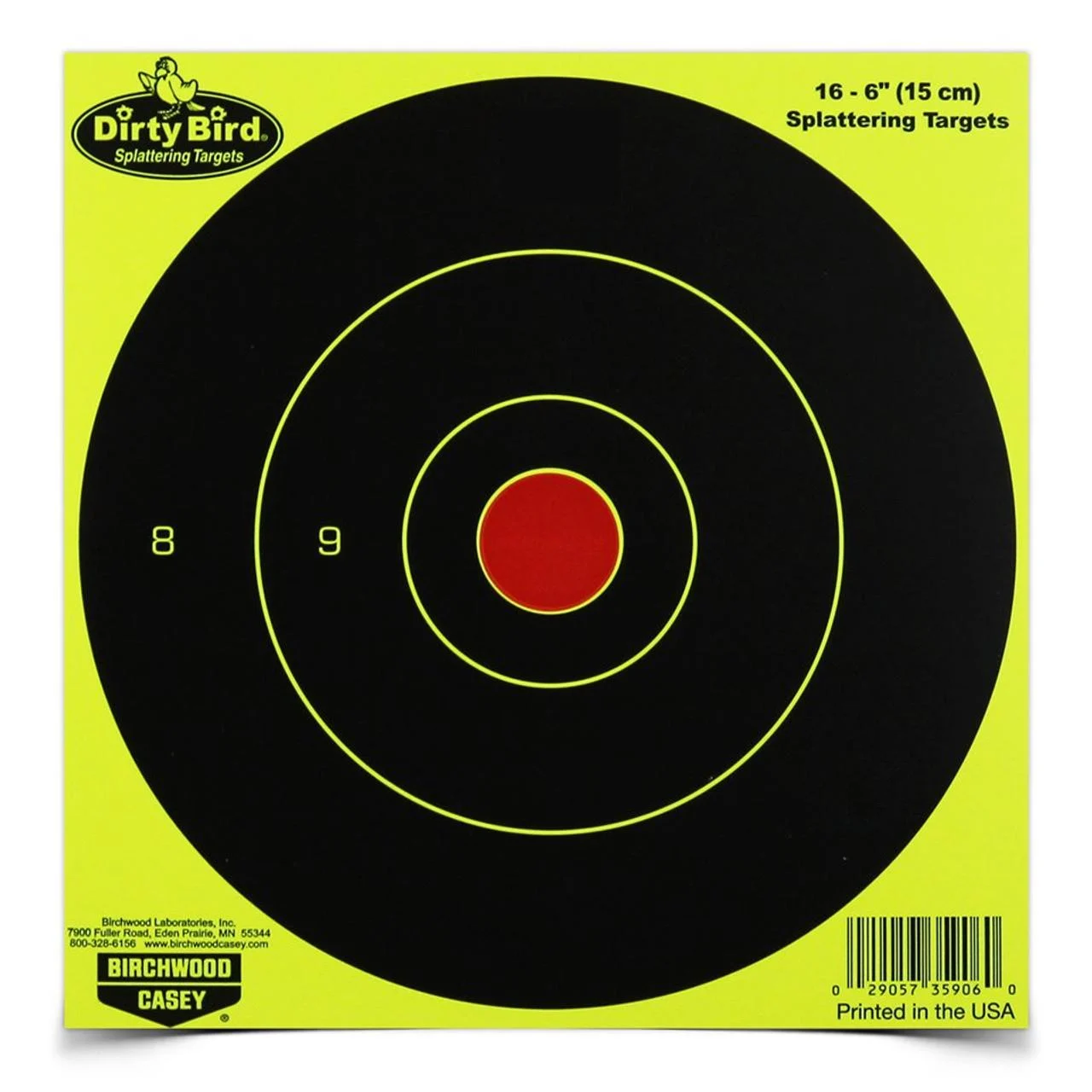 Birchwood Casey Dirty Bird 6″ Yellow Bull’s Eye Targets 100/ct