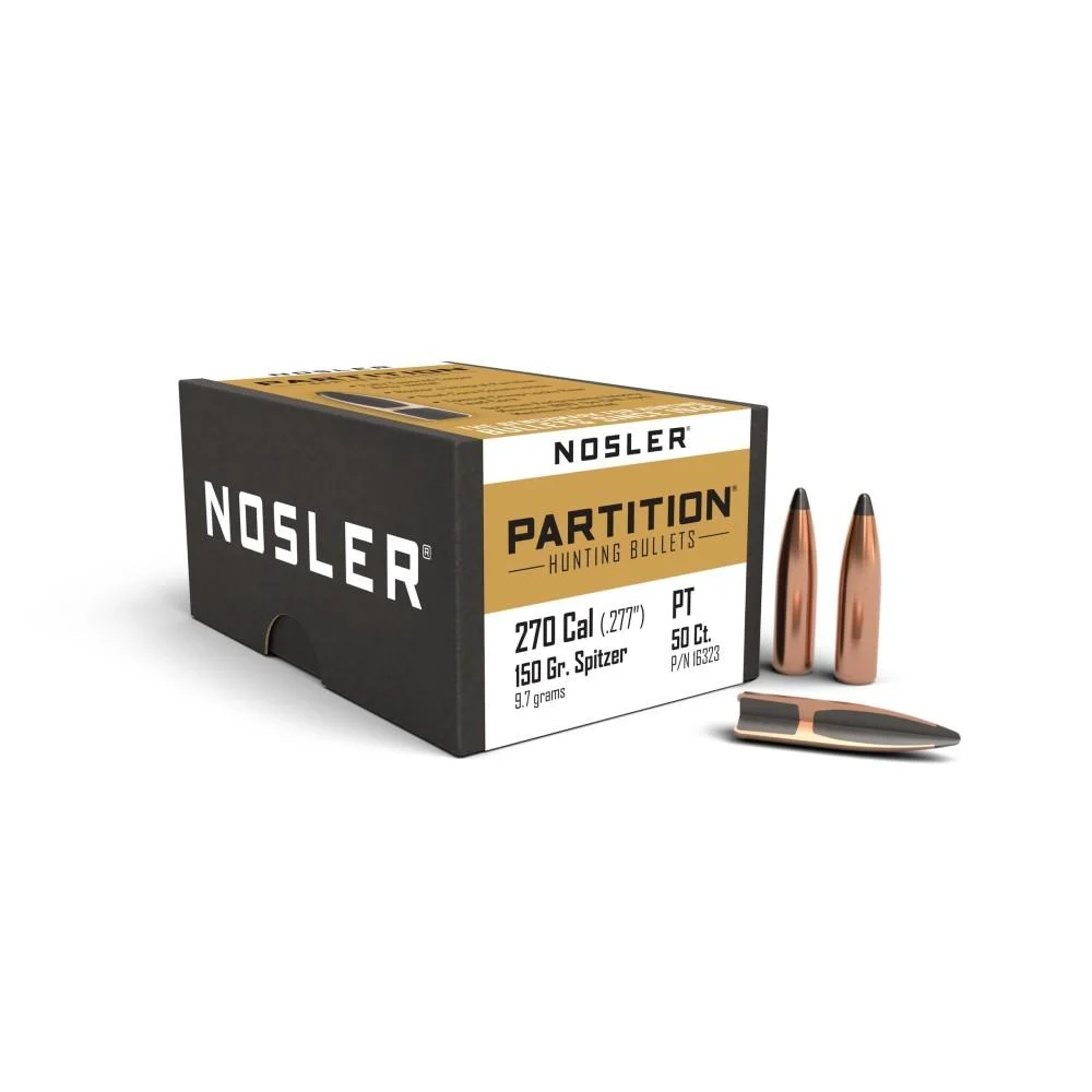 Nosler Partition .270 Cal 150 gr Spitzer Point 50 ct