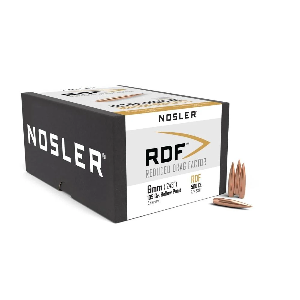 Nosler RDF Match Rifle Bullets 6mm 105 gr HPBT 500/ct