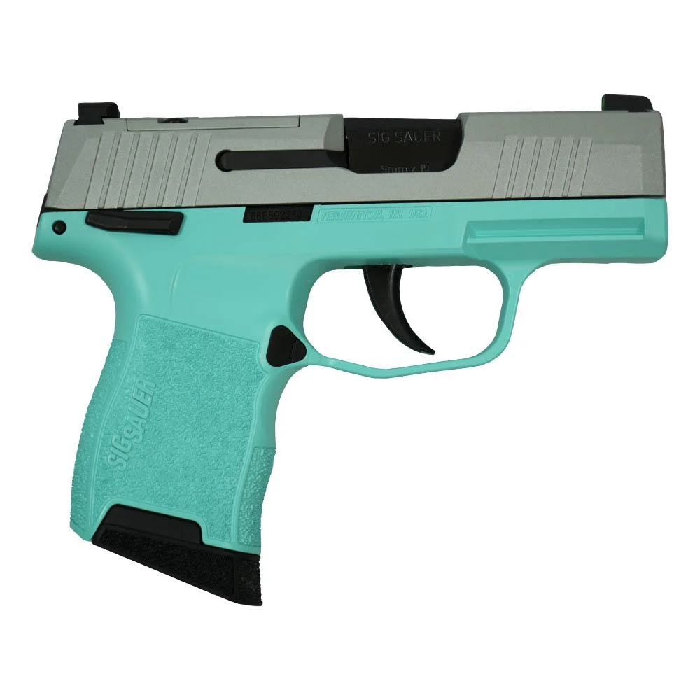 Sig Sauer P365 Optic Ready 9mm, 3.1″ Silver Slide / Robin’s Egg Blue