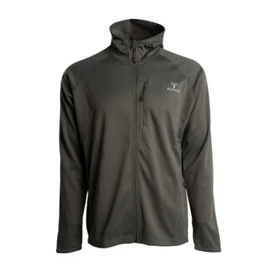 KINGS CAMO Men's Hunter Full Zip Olive Grid Fleece Hoodie (KCM1412-OLV)
