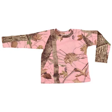 KINGS CAMO Toddler Long Sleeve Tee Woodland Pink Shirt (KCT904-WP)