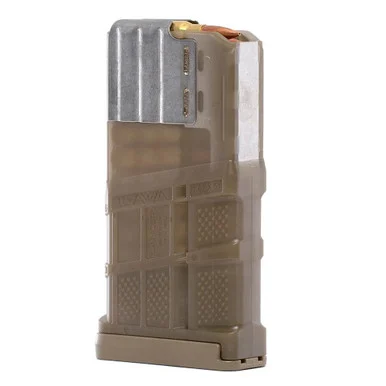 Lancer L7AWM, Magazine, 20 Rds, Translucent Dark Earth Polymer, Steel Feed Lips