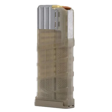 Lancer L7AWM, Magazine, 25 Rds, Translucent Dark Earth Polymer, Steel Feed Lips