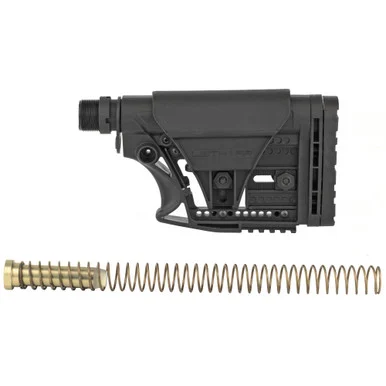 Luth-AR MBA-3 Stock With Buffer Assembly, Mil-Spec Dia 6-Position Carbine Buffer Tube, .308 Buffer, .308 Buffer Spring, Latch Plate and Lock Ring, Adjustable Length of Pull/Cheek Height/Butt Plate, Fits AR-10, Black MBA-3K308-M