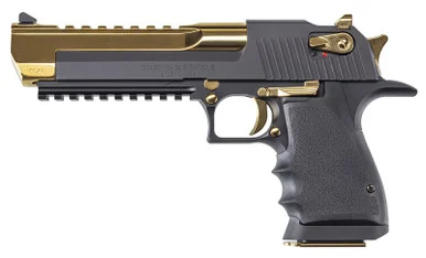 Magnum Research Desert Eagle Mark XIX, 50 AE, 6.00" Barrel, 7 Rds, Black/Titanium Gold