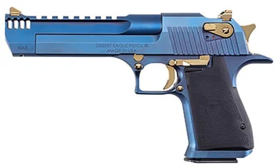Magnum Research Desert Eagle Mark XIX, 50 AE, 6.00" Barrel, 7 Rds, Carbo Blue/Gold