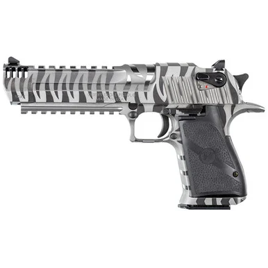 Magnum Research MR Desert Eagle, .44 Magnum, 6.00" Barrel, 8 Rds, Brushed/Matte Chrome Tiger Stripes