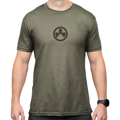 Magpul MAG1115-317-S Icon Logo T-Shirt, Cotton/Polyester, Short Sleeve, OD Green, Small