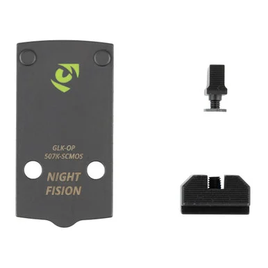 Night Fision NF PLATE+BS 507K, Optic Plate + Backup Sight Combo, Black Sights