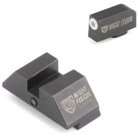 Night Fision Perfect Dot Accur8 Night Sights, White Front/Black Square Rear, Nitride Coated