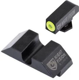 Night Fision Perfect Dot NS Set, Yellow Front Dot + U Blank Rear, for Glock 17-39, Black