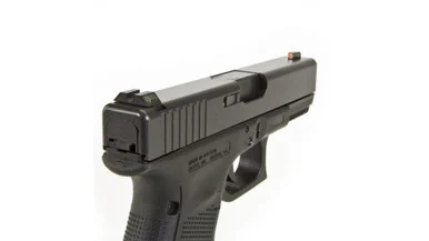 Night Fision Perfect Dot Off Student Gun Accur8 NS Set, Orange Front + Black Square Rear, Black Nitride