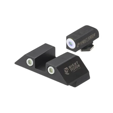 NIGHT FISION White Front Ring/White Rear Rings Night Sight Set for Glock 42/43/43X (GLK-003-003-WGWG)