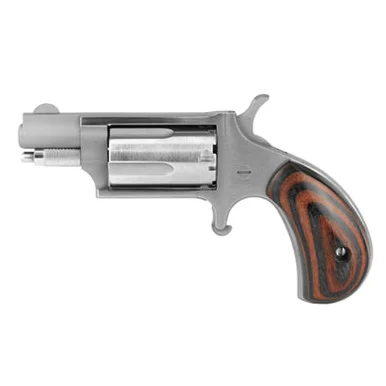 NORTH AMERICAN ARMS 22 Magnum 1.125in 5rd Red/Black Wood Grips SS Mini Revolver (NAA-22MS-GRB)