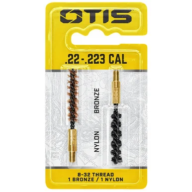 OTIS .22 Rimfire/.220/.22-250cal 1 Nylon/1 Bronze Bore Brush 2 Pack (FG-322-NB)