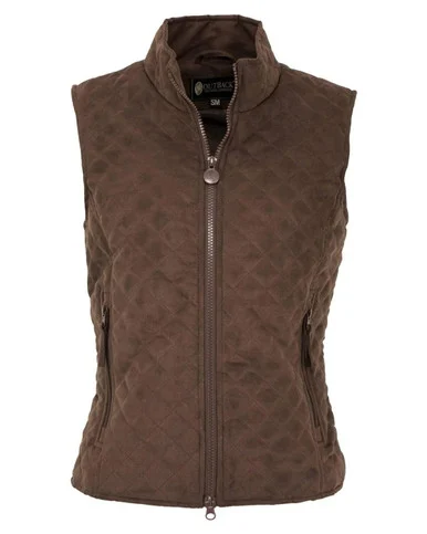 OUTBACK TRADING Women's Grand Prix Brown Quilted Vest (2958-BRN)