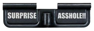Phase 5 Weapon Systems EPCSURPRISE, Ejection Port Door, Black Parkerized Steel, Engraved "Surprise Asshole!!"