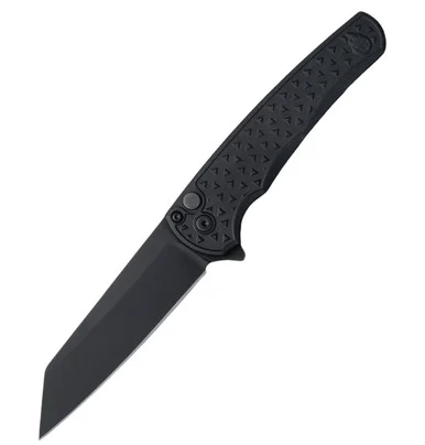 Pro-Tech Malibu Atlas.1, 3.25" MagnaCut Reverse Tanto, Button Flipper, 7075 Aluminum, Black