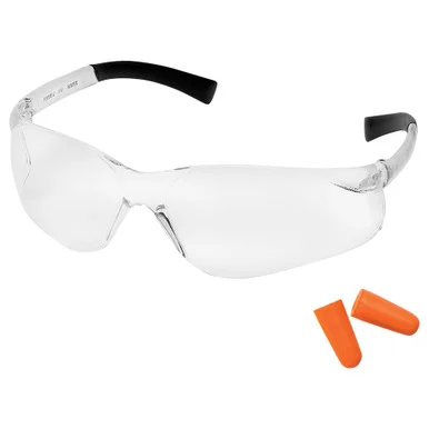 PYRAMEX Mini Ztek, Clear Mini Ztek with DP1000 disposable earplugs -Packaged in Polybag(PYS2510SNDP)