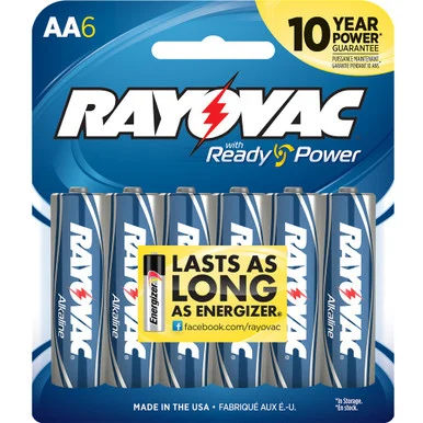 Rayovac 8156F Battery 1.5V Alkaline AA 6PK