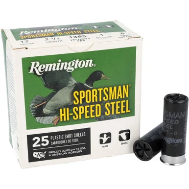 REMINGTON Sportsman Hi-Speed Steel Loads 12ga 2.75in 1oz 6 Shot 25rd Shotgun Ammo (20005)