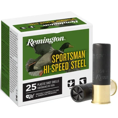 REMINGTON Sportsman Hi-Speed Steel Loads 12ga 3in 1-1/4oz 1 Shot 25rd Shotgun Ammo (20791)