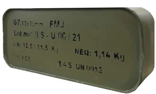 Romarm 7.62x39mm, 123gr, Full Metal Jacket, 660rd Can