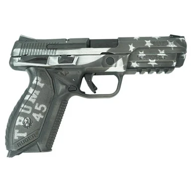 Ruger American Pistol Trump Edition, .45 Auto, 4.50" Barrel, 10 Rds, Custom Black/White Finish