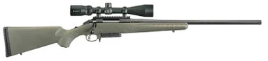 Ruger American Predator, 6.5 Creedmoor, 22.00" Barrel, 3 Rds, Black/Moss Green Synthetic
