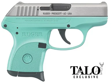 Ruger LCP-TG 380, .380 ACP, 2.75" Barrel, 6 Rds, Nickel/Turquoise Cerakote